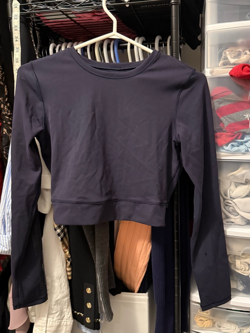 lululemon athletica Navy Long-Sleeve Crew Crop Top